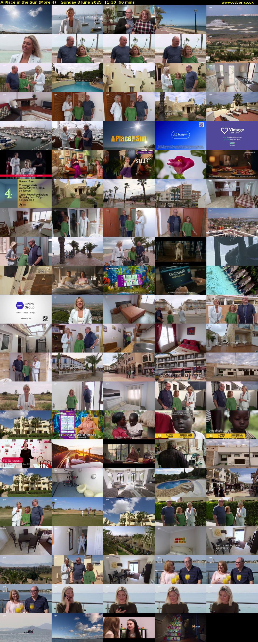 A Place in the Sun (More 4) Sunday 8 June 2025 11:30 - 12:30