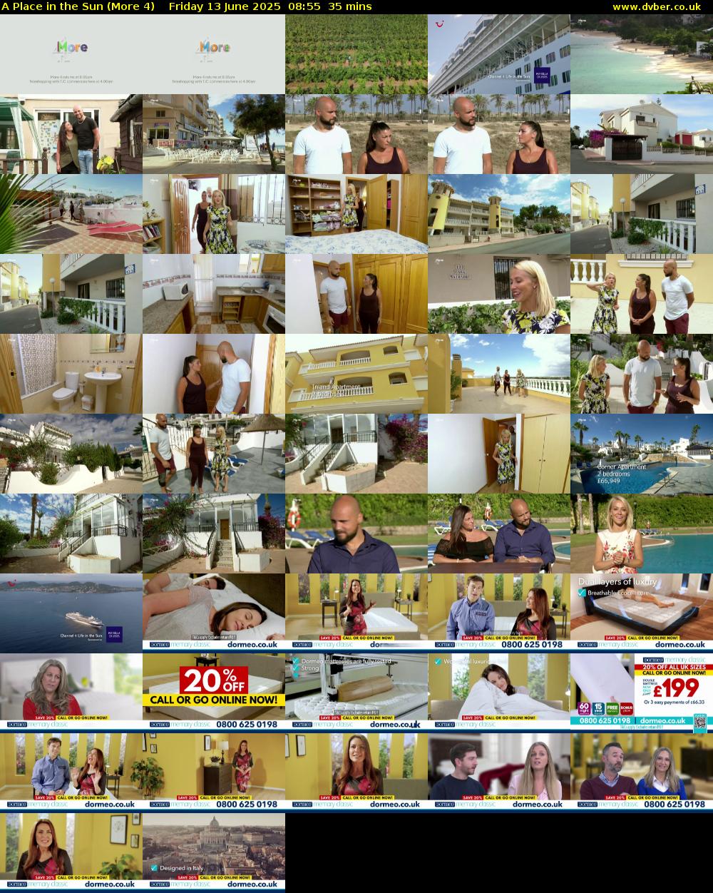 A Place in the Sun (More 4) Friday 13 June 2025 08:55 - 09:30