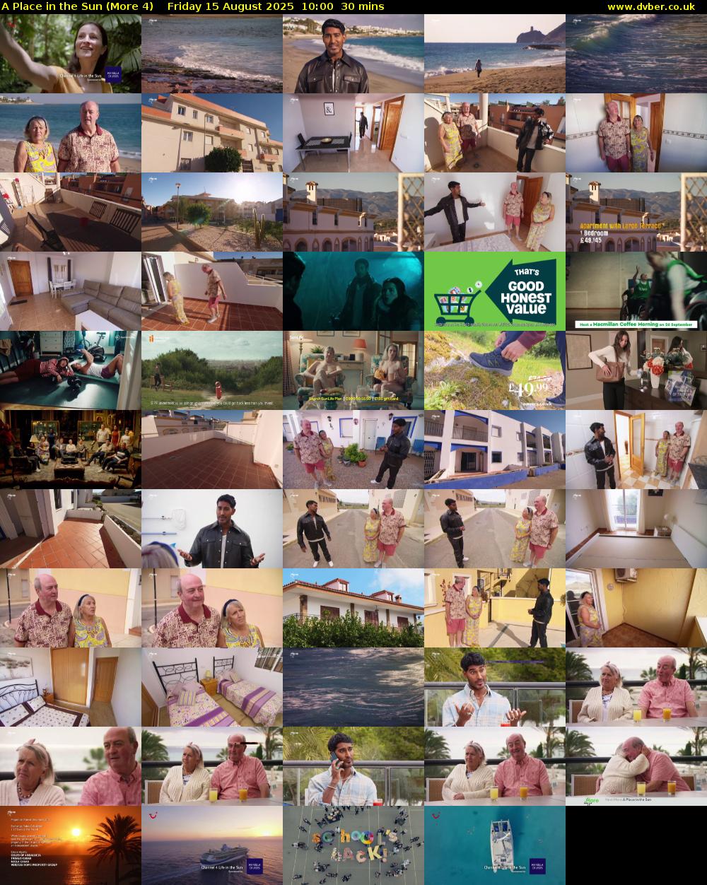 A Place in the Sun (More 4) Friday 15 August 2025 10:00 - 10:30