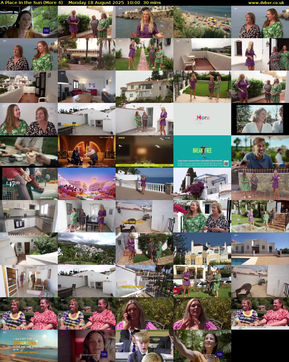 A Place in the Sun (More 4) Monday 18 August 2025 10:00 - 10:30