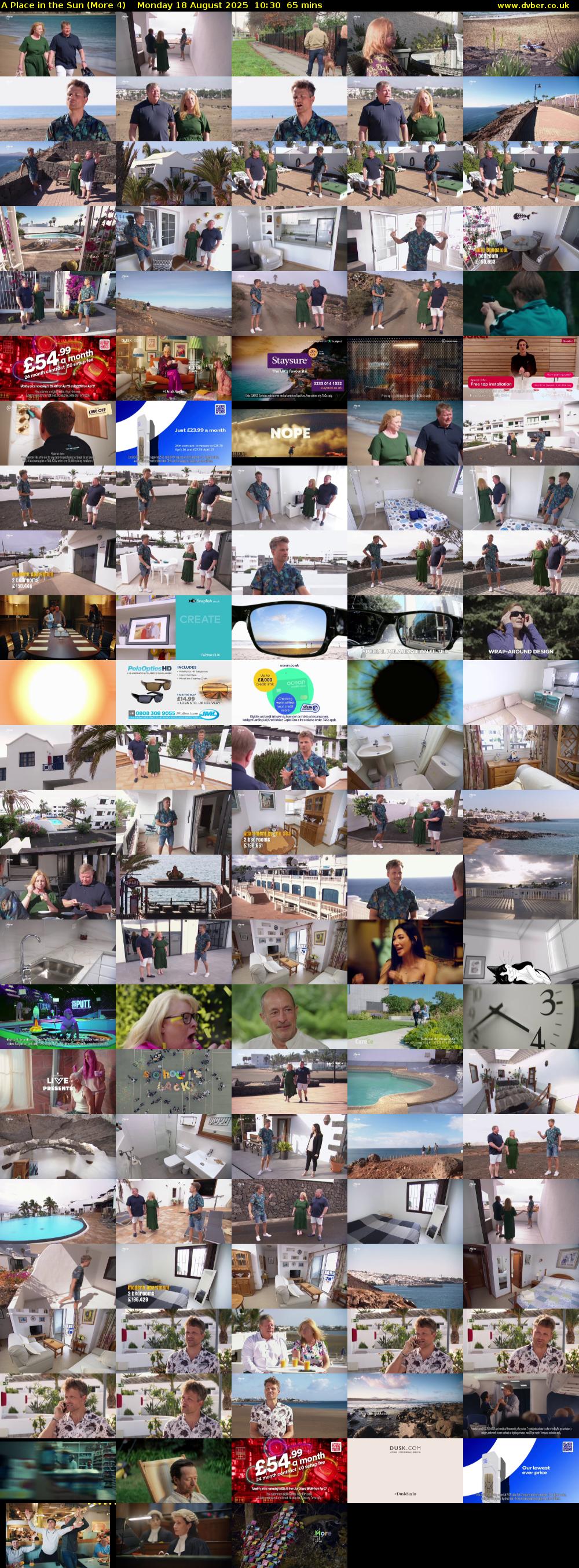 A Place in the Sun (More 4) Monday 18 August 2025 10:30 - 11:35