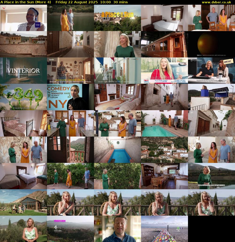 A Place in the Sun (More 4) Friday 22 August 2025 10:00 - 10:30