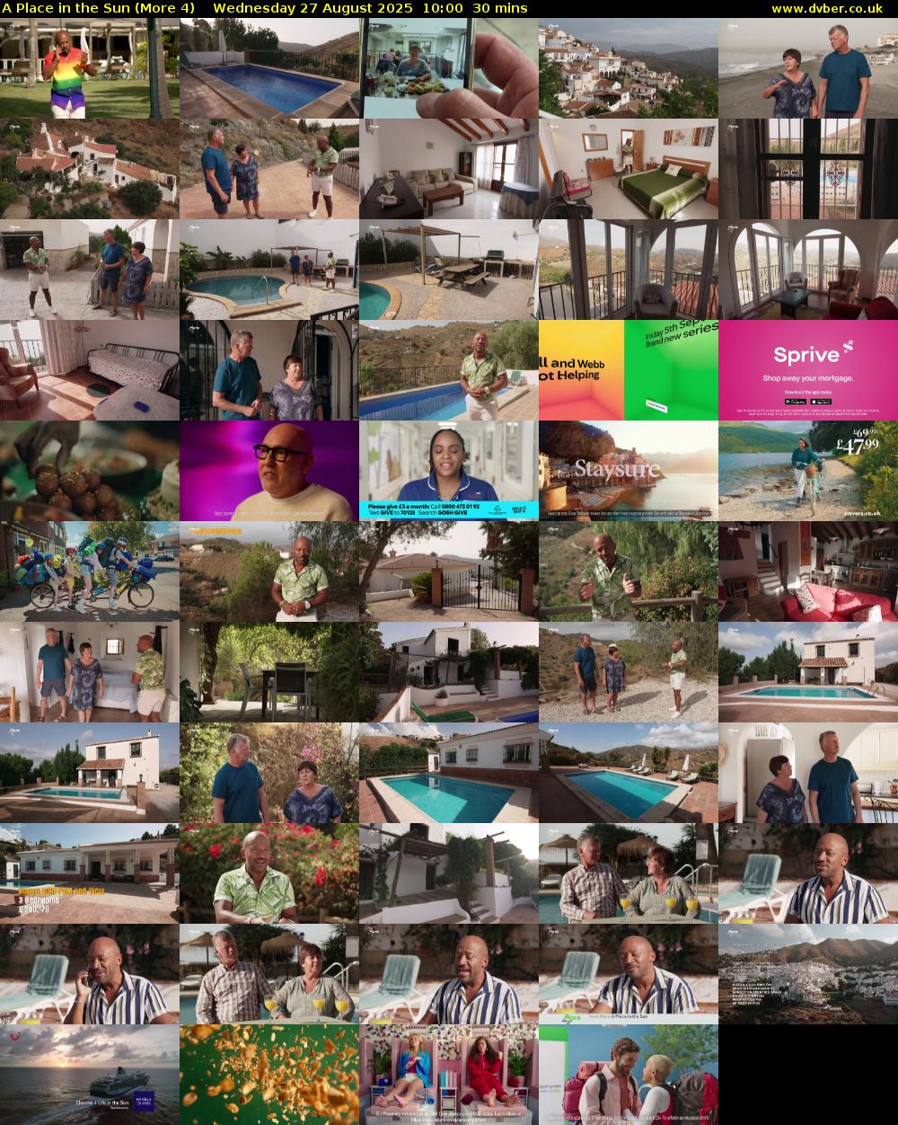 A Place in the Sun (More 4) Wednesday 27 August 2025 10:00 - 10:30