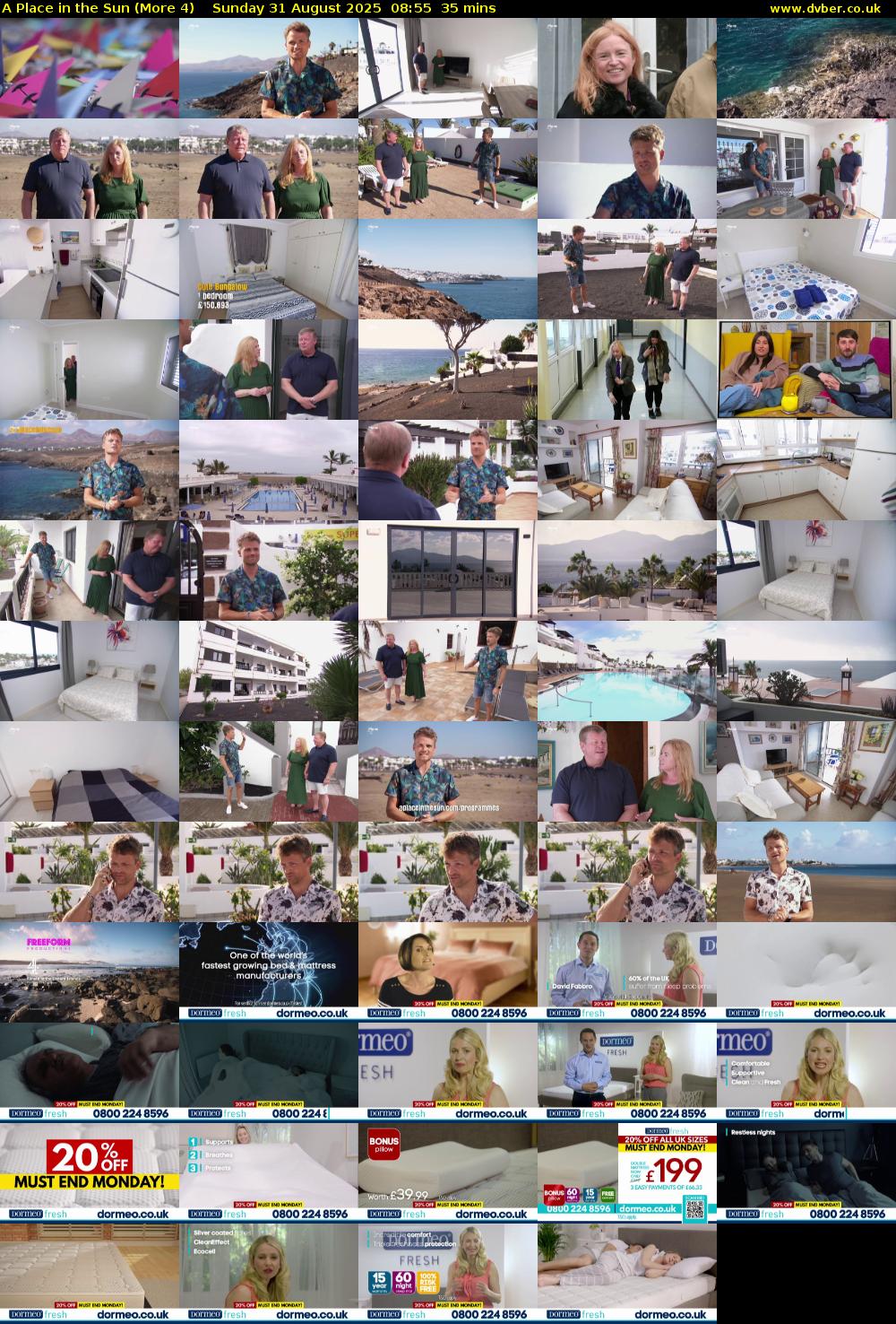 A Place in the Sun (More 4) Sunday 31 August 2025 08:55 - 09:30
