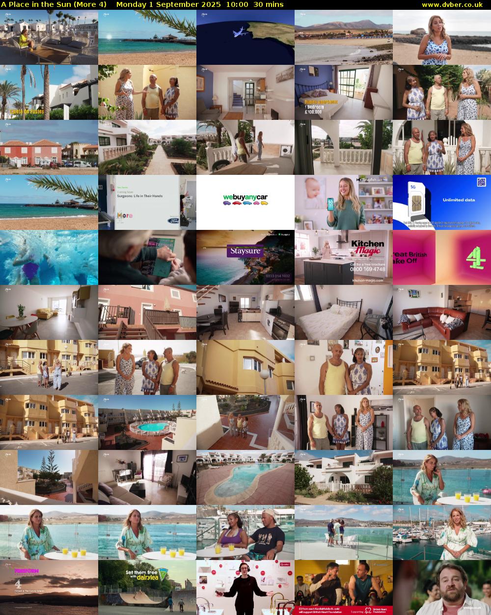 A Place in the Sun (More 4) Monday 1 September 2025 10:00 - 10:30