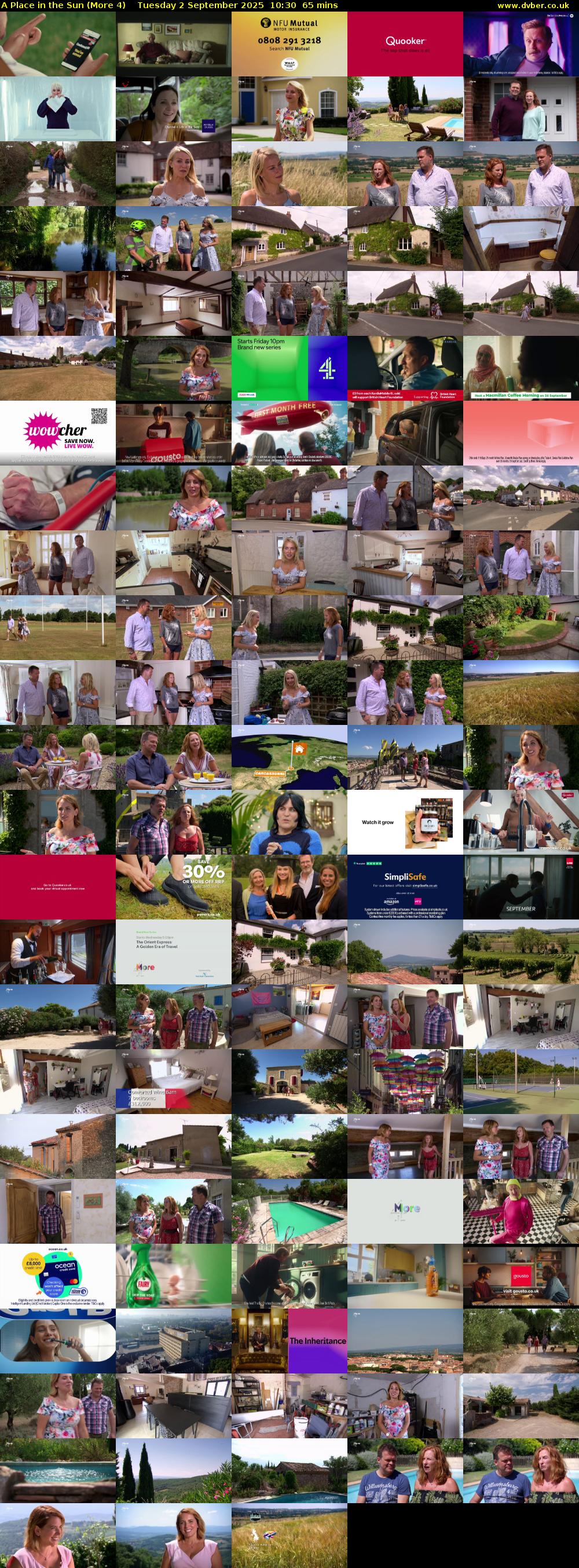 A Place in the Sun (More 4) Tuesday 2 September 2025 10:30 - 11:35