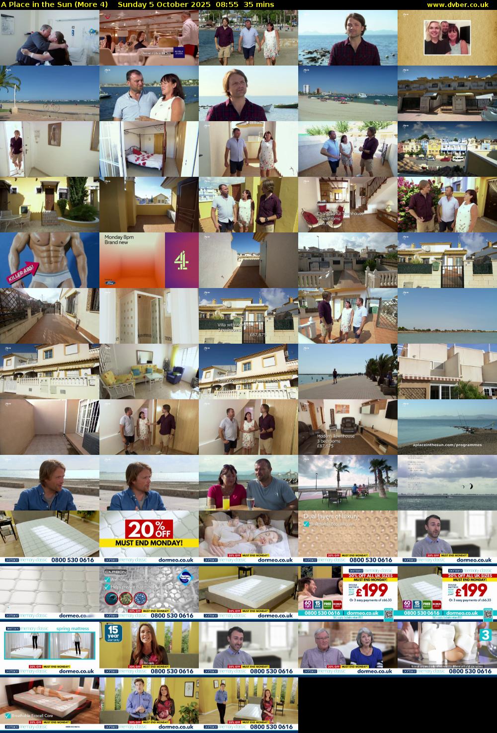 A Place in the Sun (More 4) Sunday 5 October 2025 08:55 - 09:30