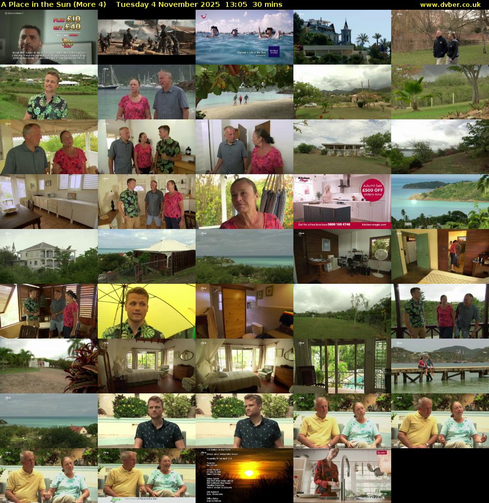 A Place in the Sun (More 4) Tuesday 4 November 2025 13:05 - 13:35