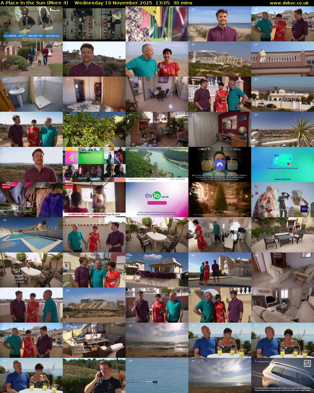 A Place in the Sun (More 4) Wednesday 19 November 2025 13:05 - 13:35