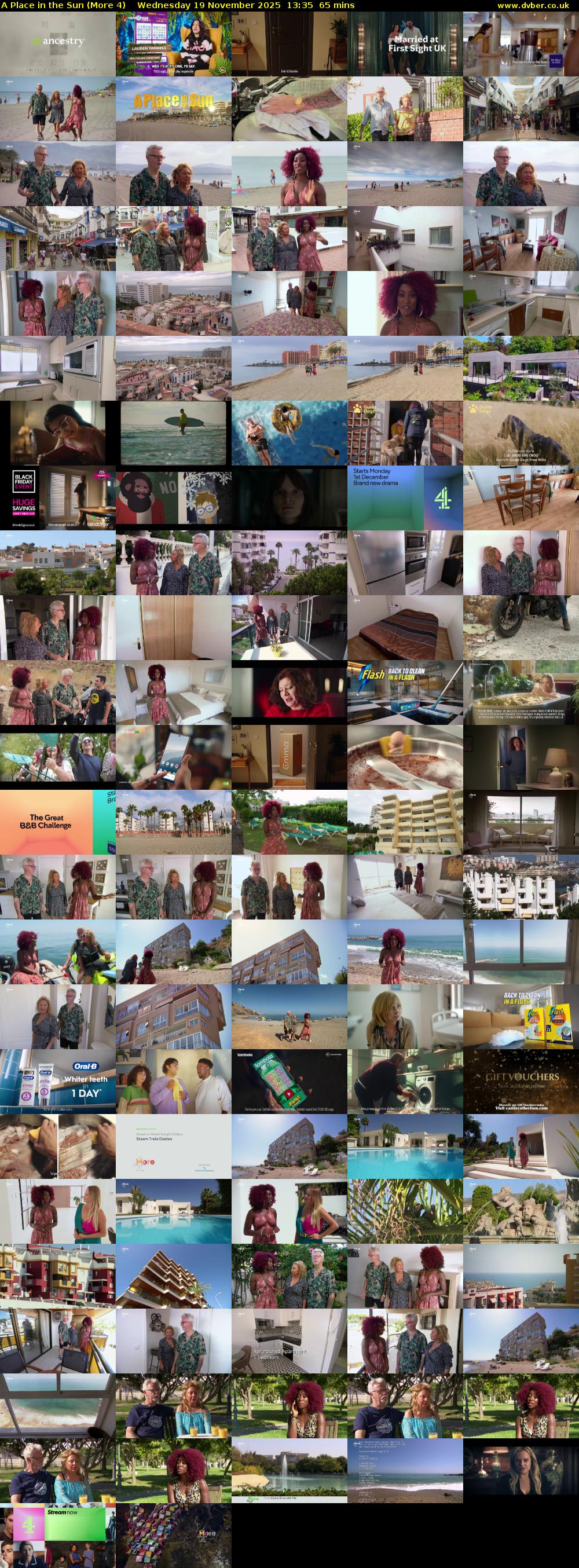 A Place in the Sun (More 4) Wednesday 19 November 2025 13:35 - 14:40