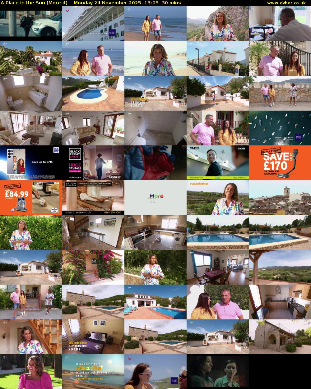 A Place in the Sun (More 4) Monday 24 November 2025 13:05 - 13:35
