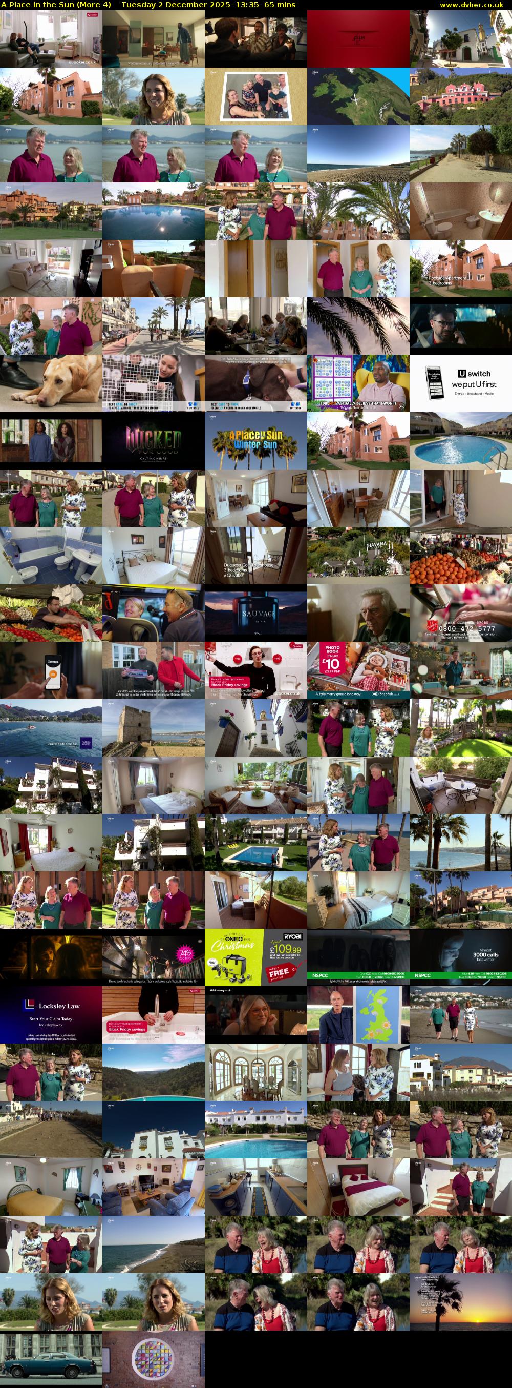 A Place in the Sun (More 4) Tuesday 2 December 2025 13:35 - 14:40