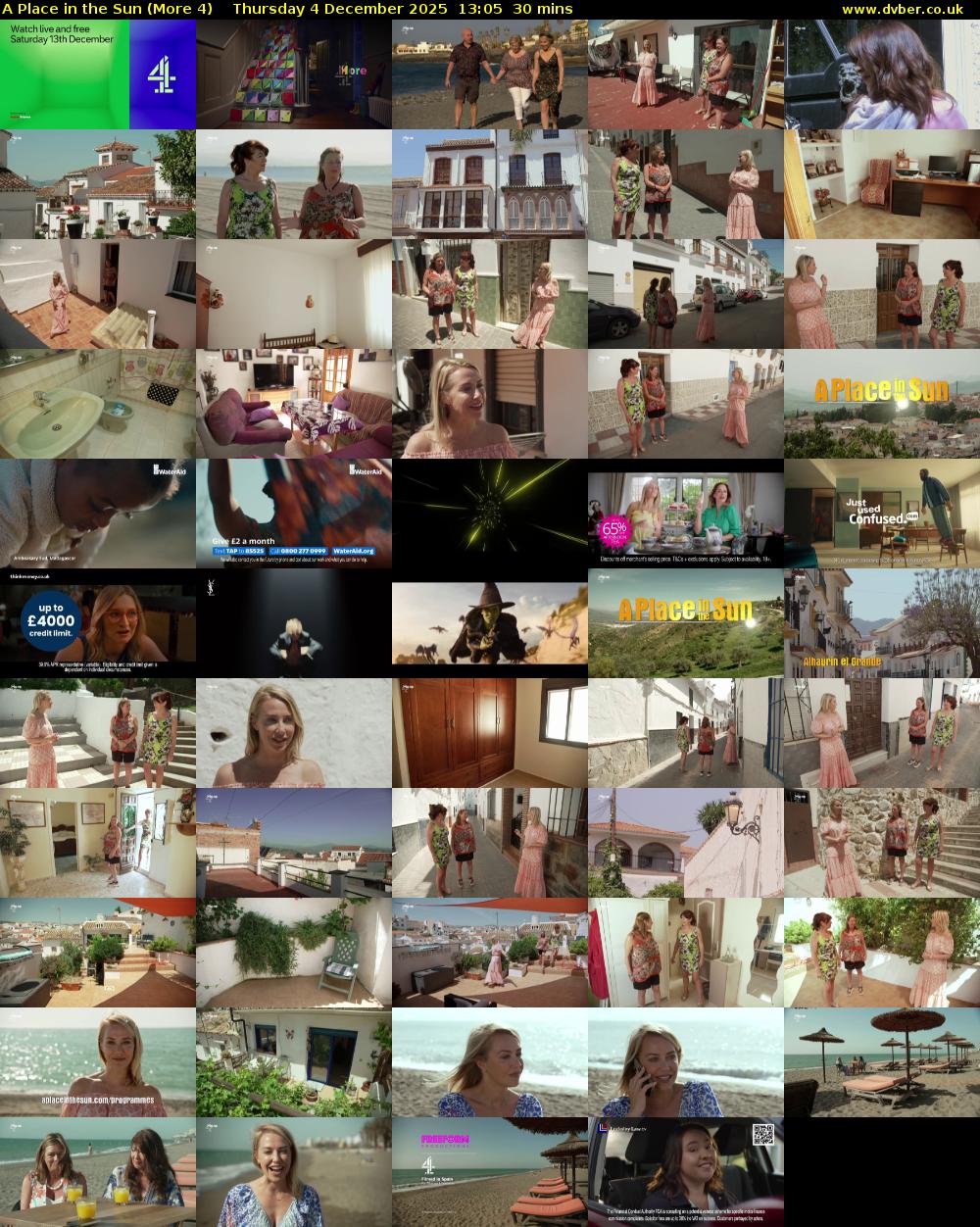 A Place in the Sun (More 4) Thursday 4 December 2025 13:05 - 13:35
