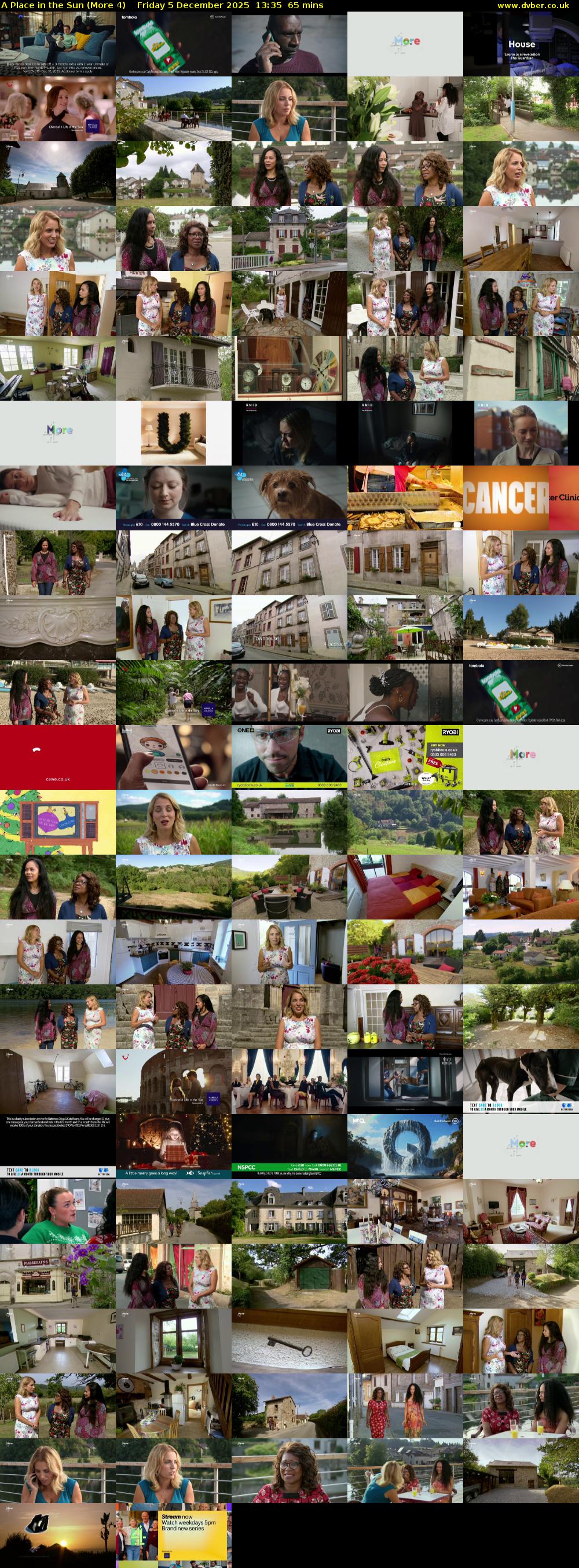 A Place in the Sun (More 4) Friday 5 December 2025 13:35 - 14:40