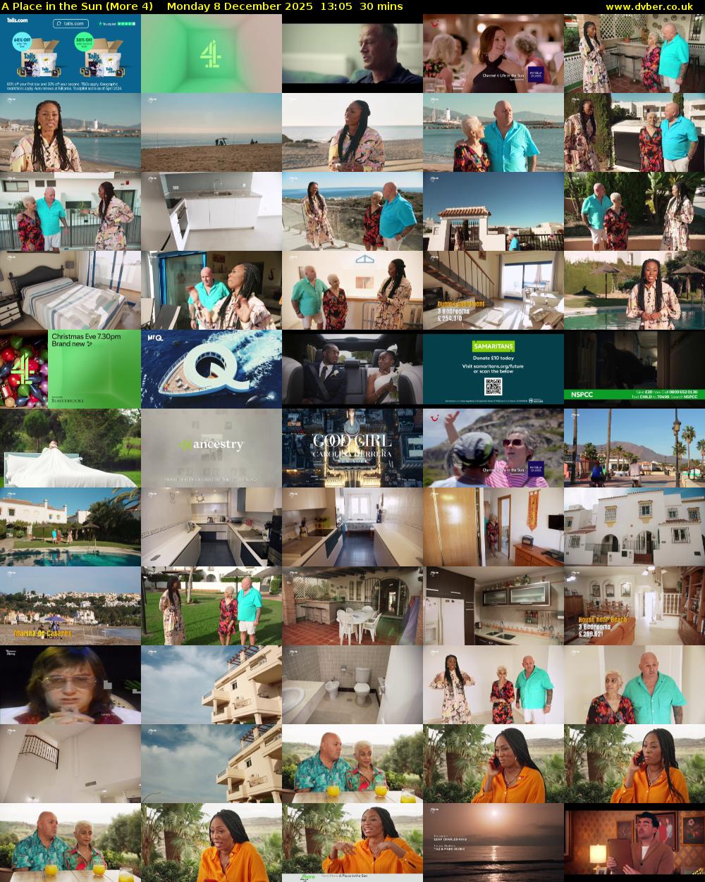 A Place in the Sun (More 4) Monday 8 December 2025 13:05 - 13:35