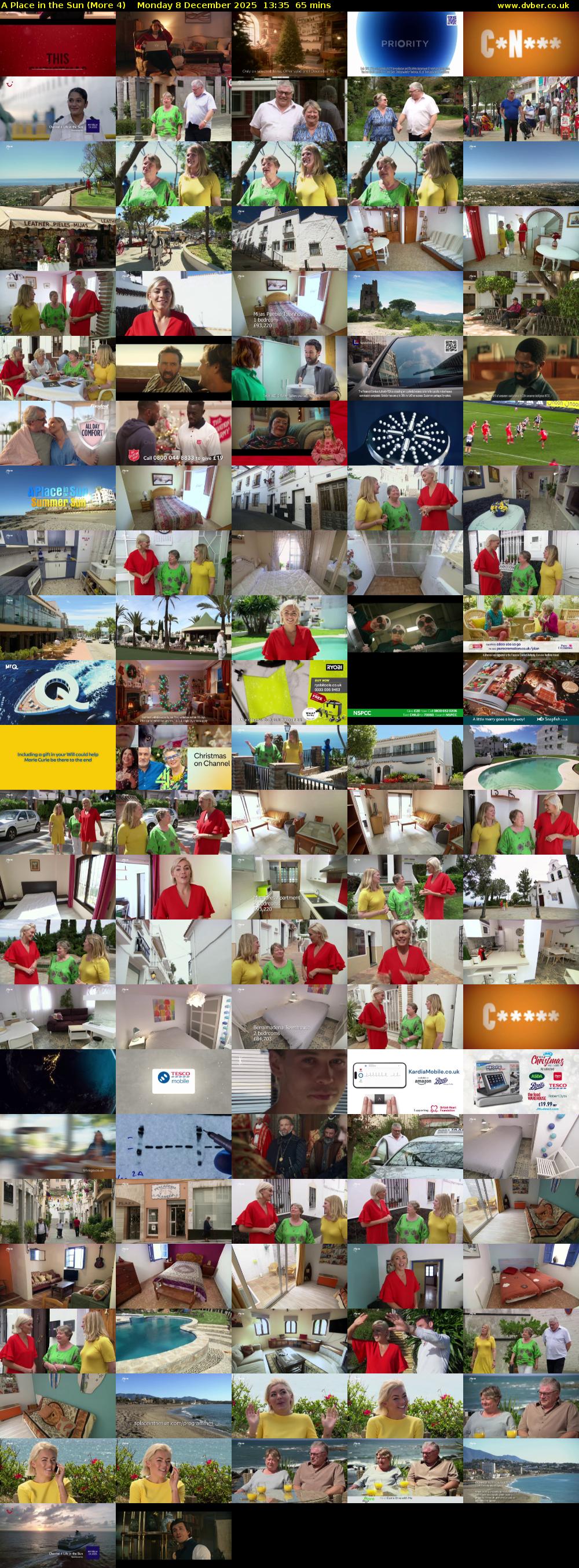 A Place in the Sun (More 4) Monday 8 December 2025 13:35 - 14:40