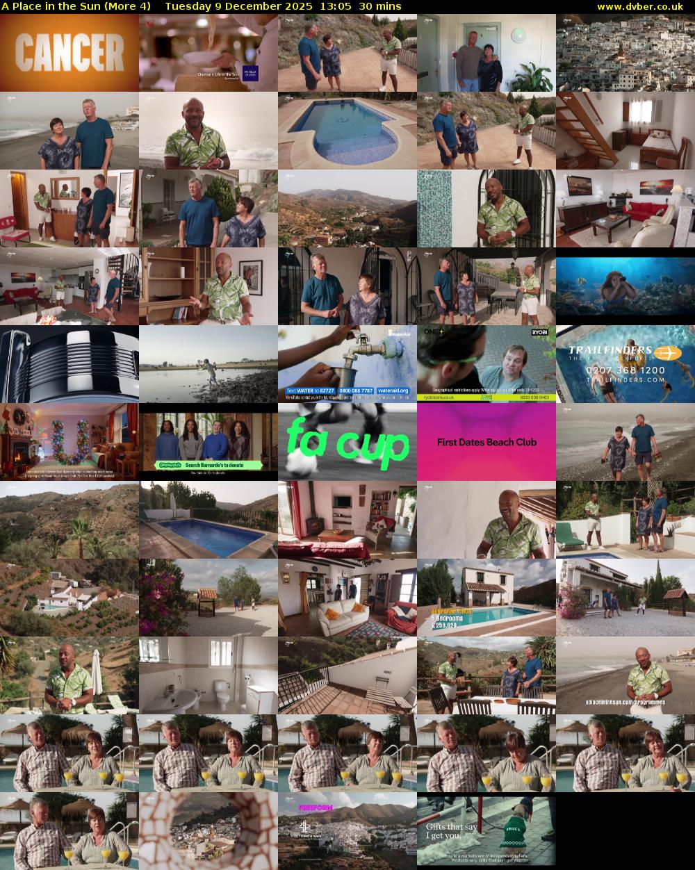 A Place in the Sun (More 4) Tuesday 9 December 2025 13:05 - 13:35
