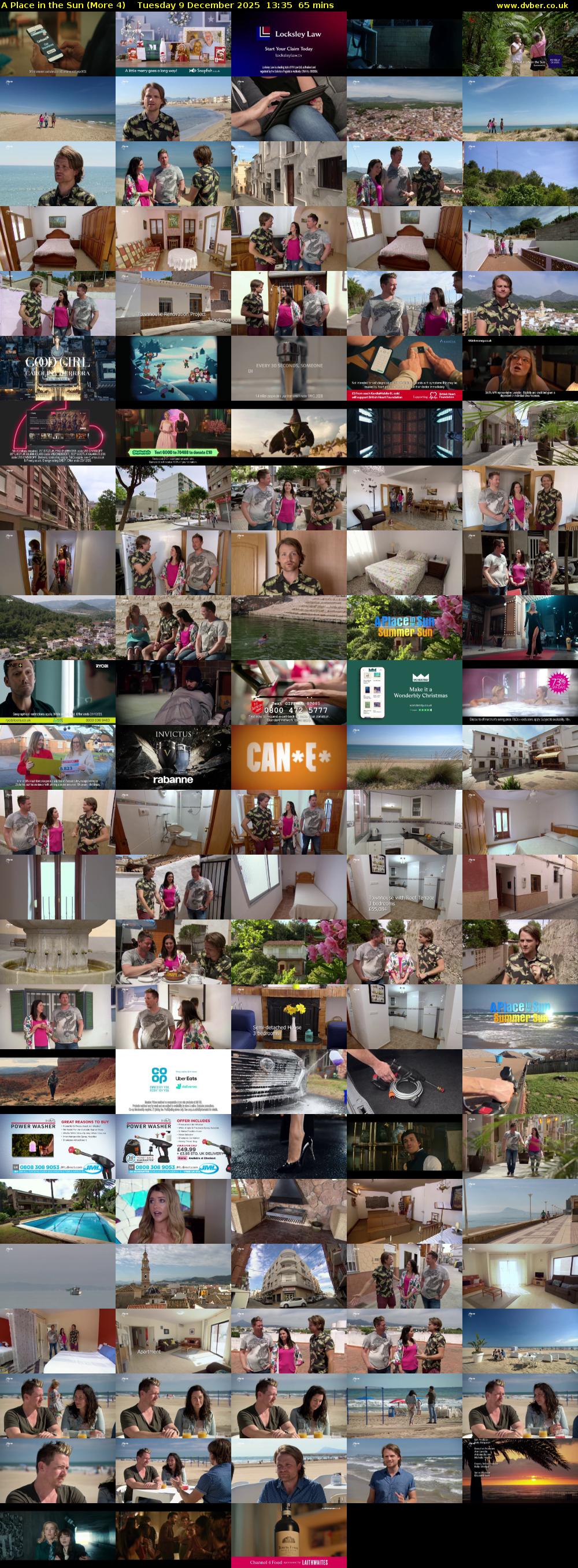 A Place in the Sun (More 4) Tuesday 9 December 2025 13:35 - 14:40