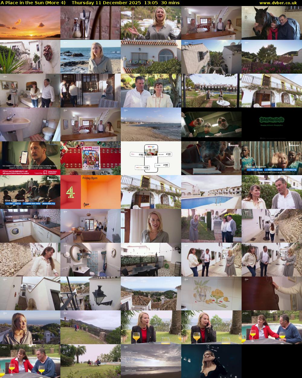 A Place in the Sun (More 4) Thursday 11 December 2025 13:05 - 13:35