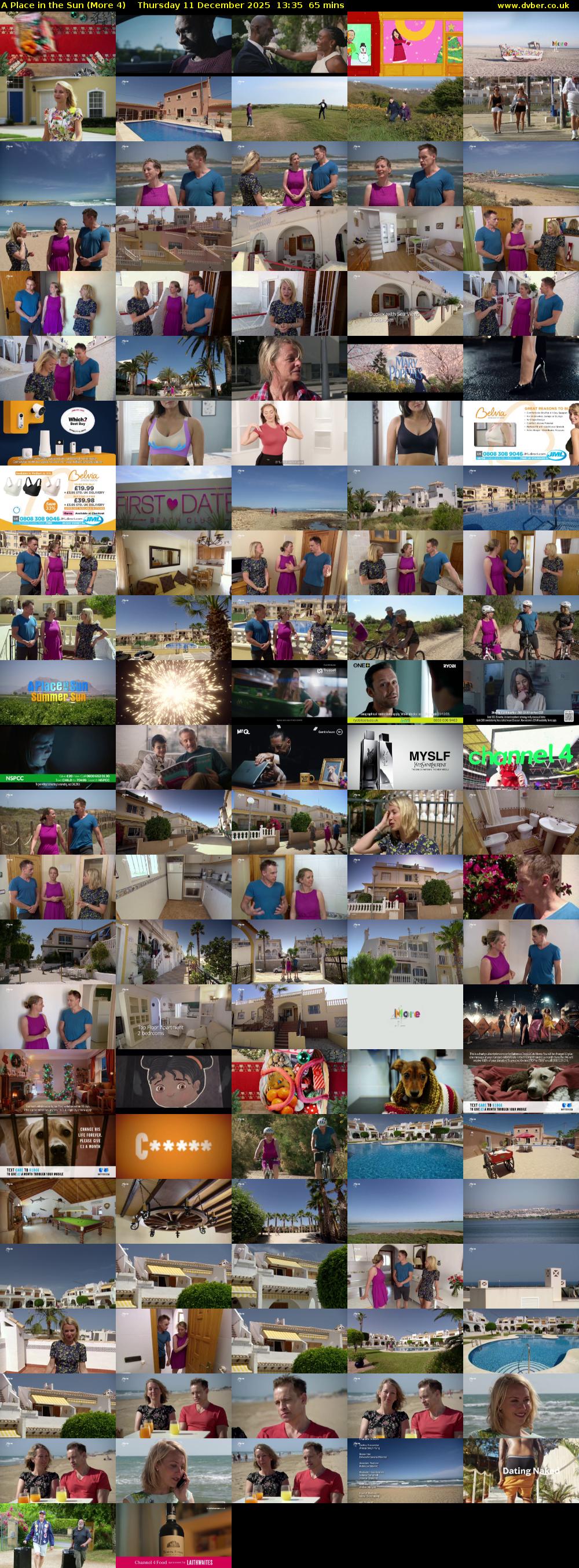 A Place in the Sun (More 4) Thursday 11 December 2025 13:35 - 14:40