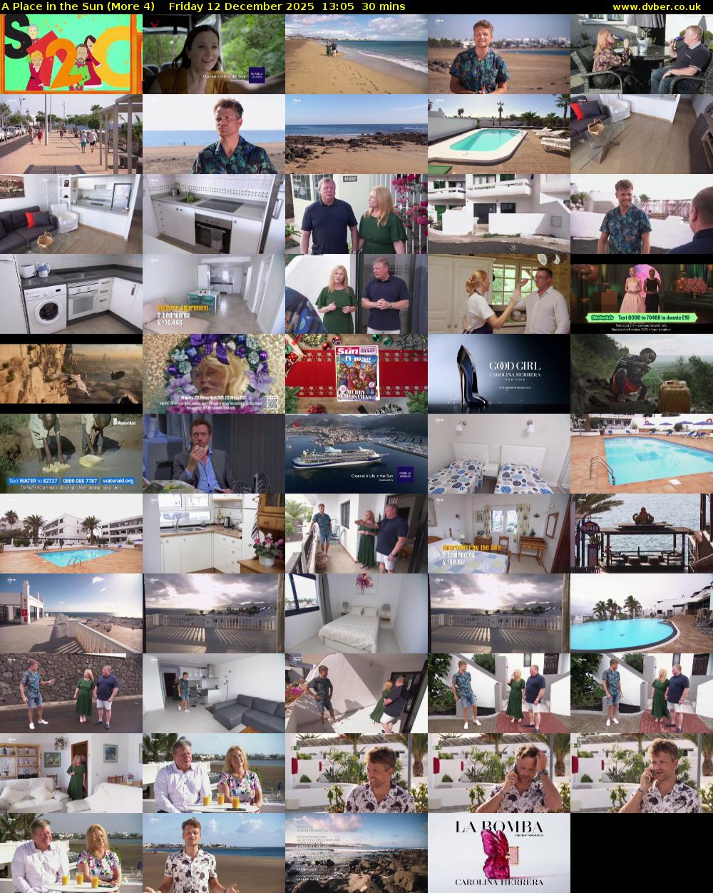 A Place in the Sun (More 4) Friday 12 December 2025 13:05 - 13:35