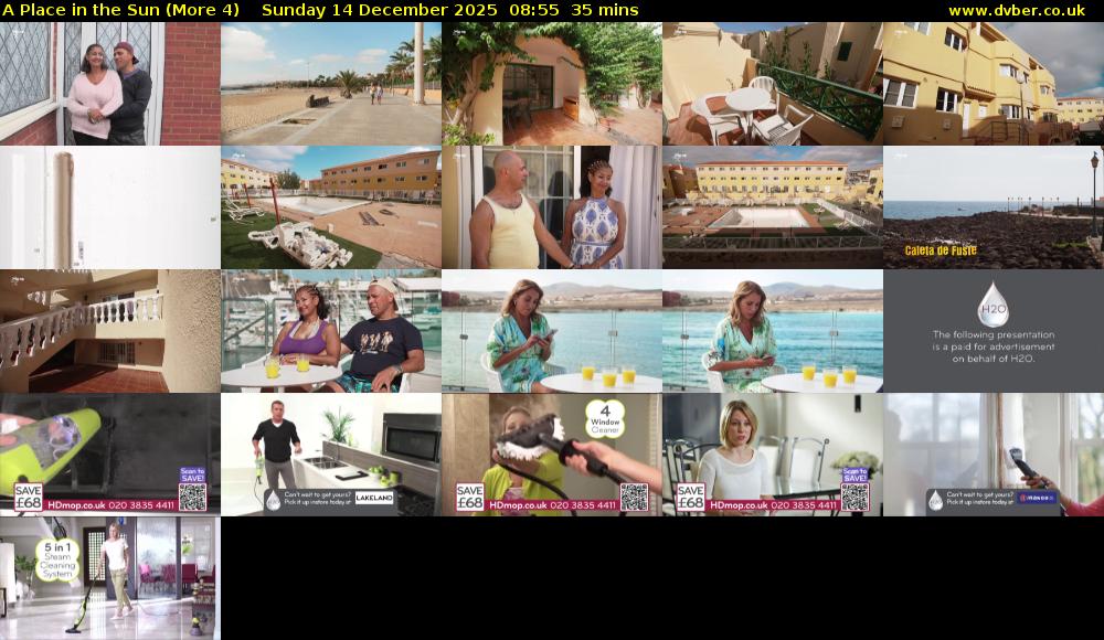 A Place in the Sun (More 4) Sunday 14 December 2025 08:55 - 09:30