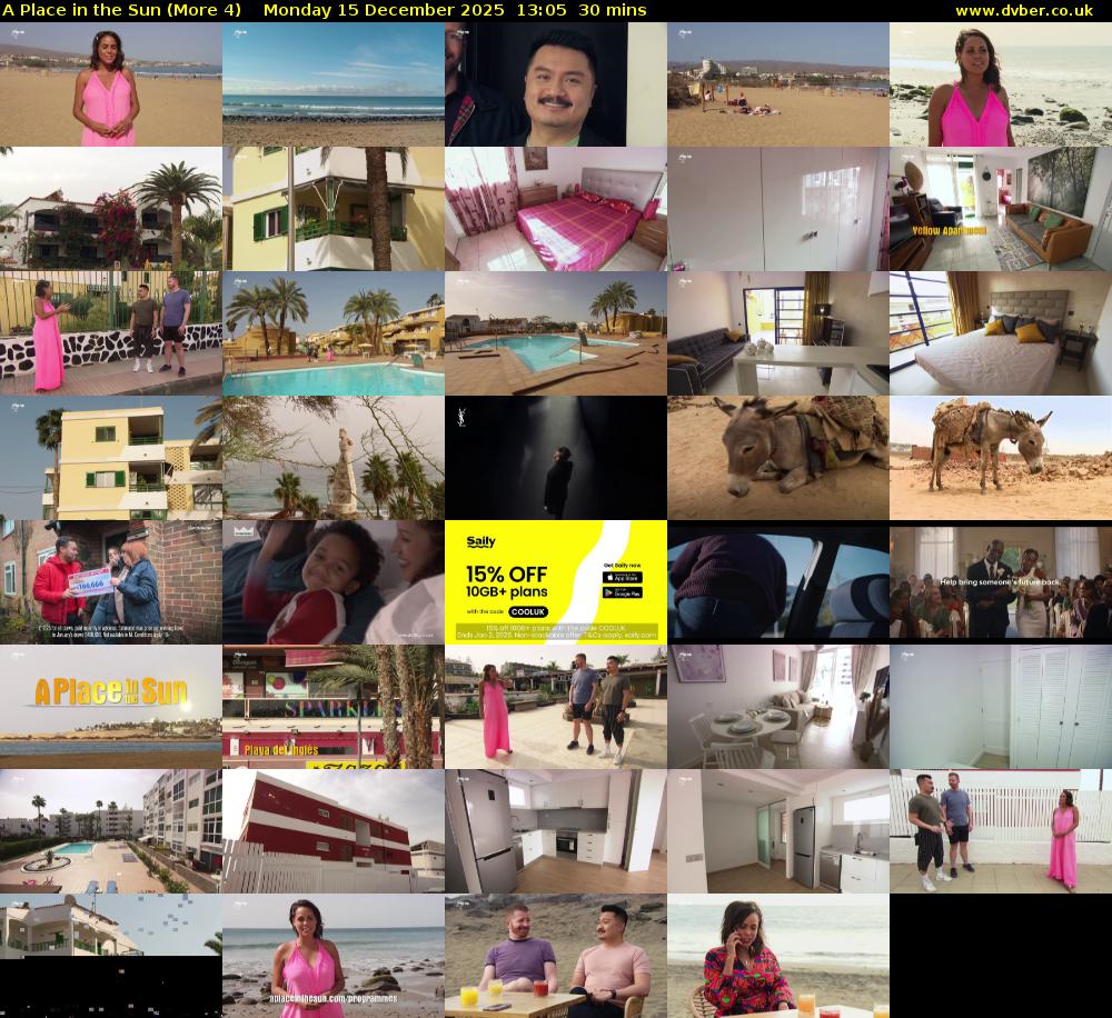 A Place in the Sun (More 4) Monday 15 December 2025 13:05 - 13:35