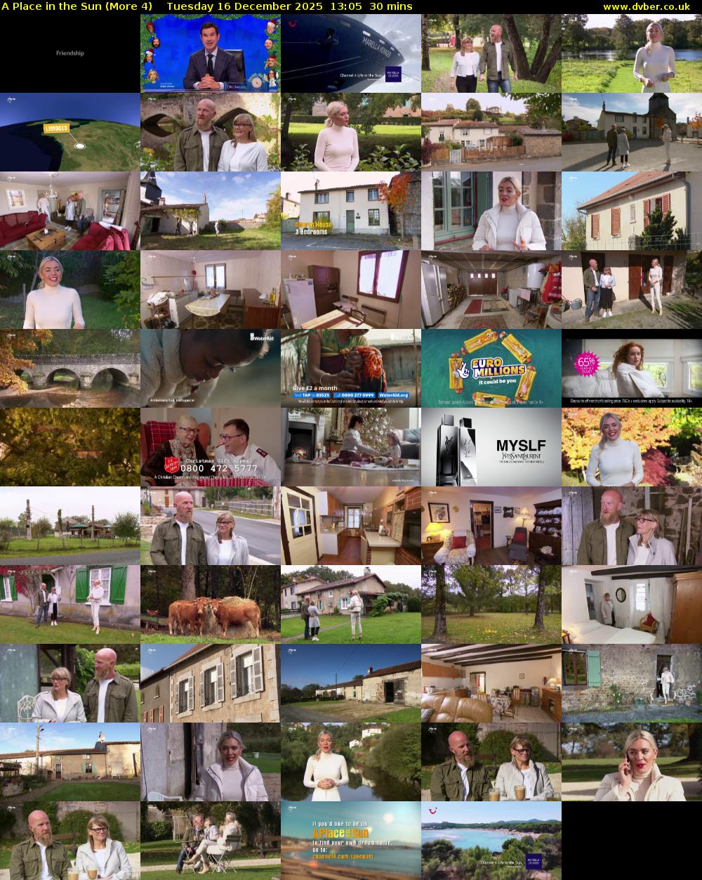 A Place in the Sun (More 4) Tuesday 16 December 2025 13:05 - 13:35