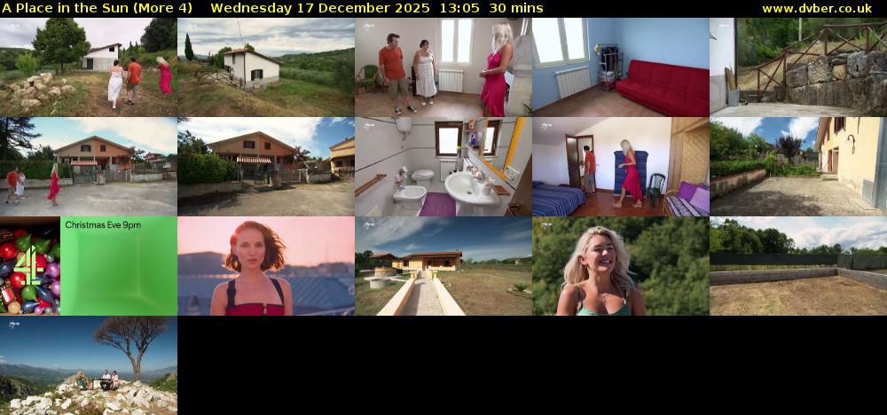 A Place in the Sun (More 4) Wednesday 17 December 2025 13:05 - 13:35