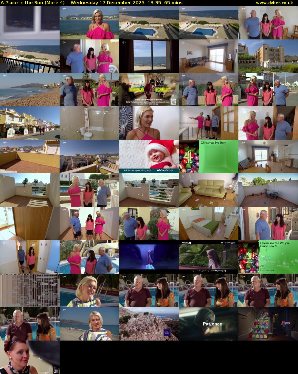 A Place in the Sun (More 4) Wednesday 17 December 2025 13:35 - 14:40