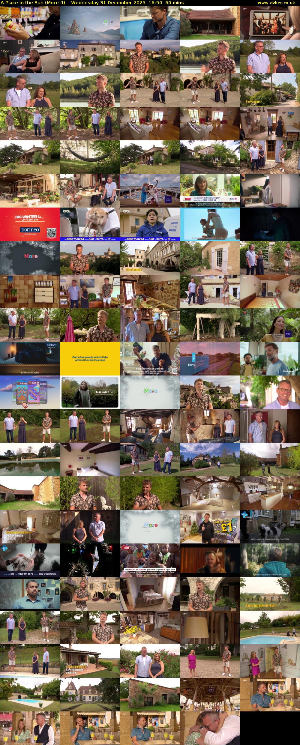 A Place in the Sun (More 4) Wednesday 31 December 2025 16:50 - 17:50