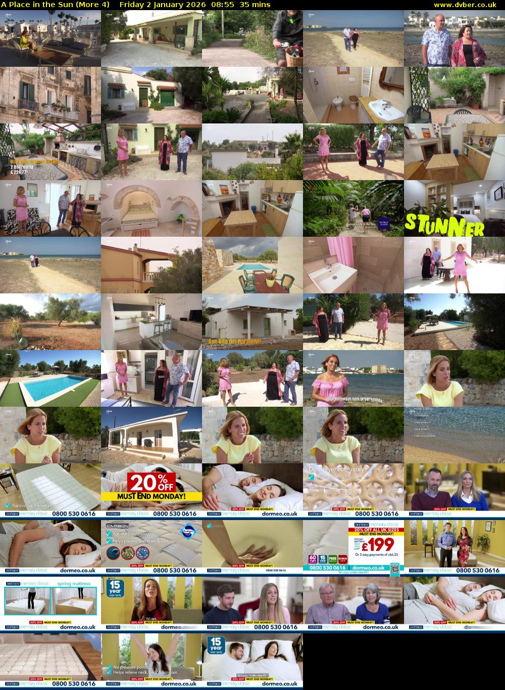 A Place in the Sun (More 4) Friday 2 January 2026 08:55 - 09:30