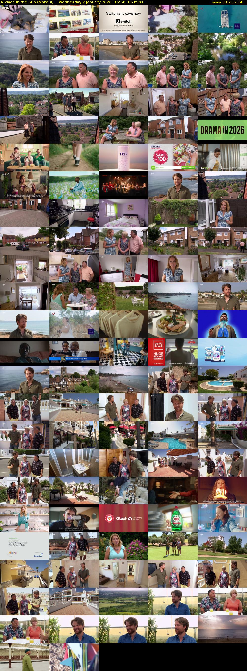 A Place in the Sun (More 4) Wednesday 7 January 2026 16:50 - 17:55