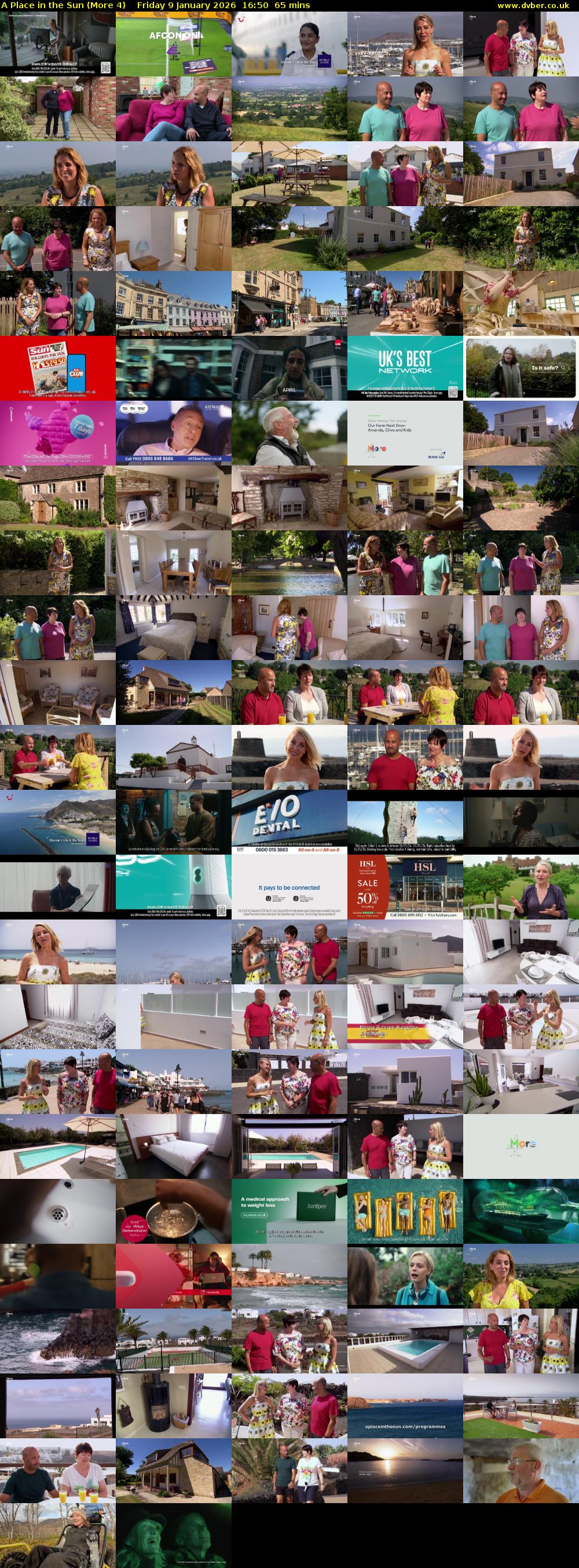 A Place in the Sun (More 4) Friday 9 January 2026 16:50 - 17:55