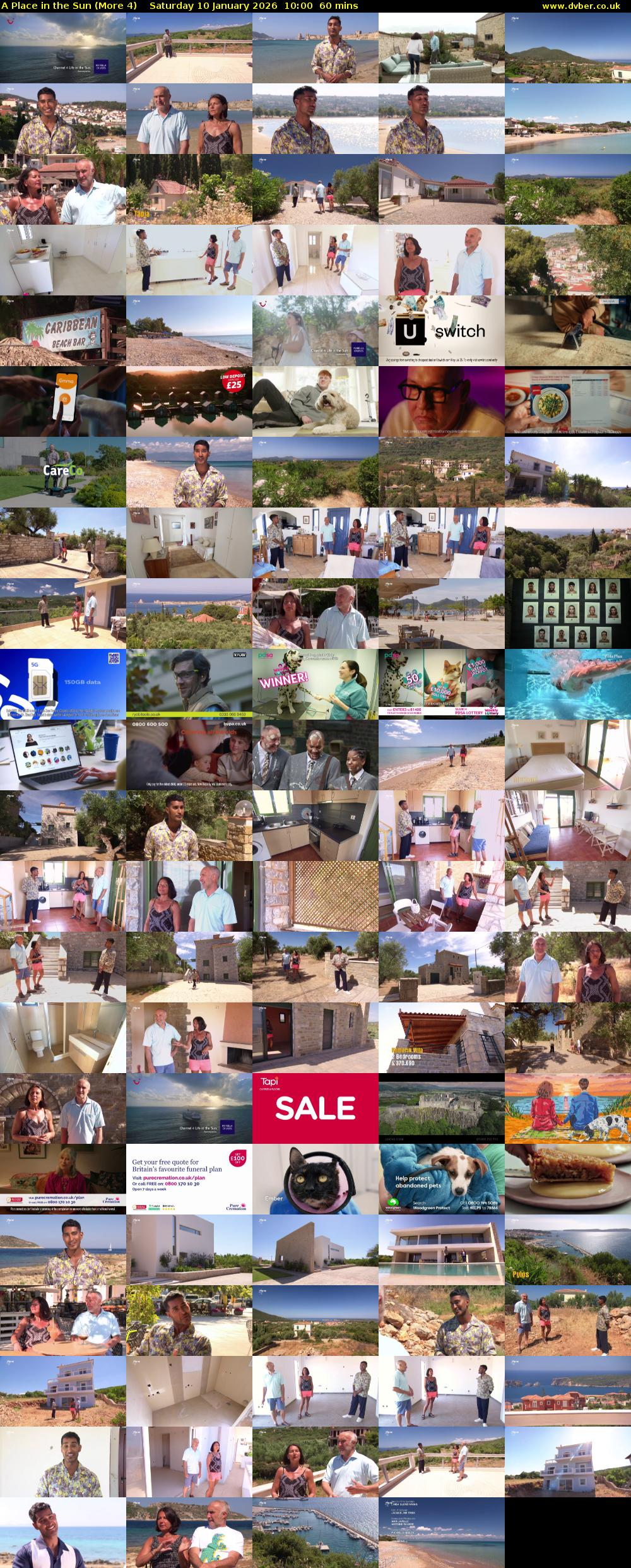 A Place in the Sun (More 4) Saturday 10 January 2026 10:00 - 11:00