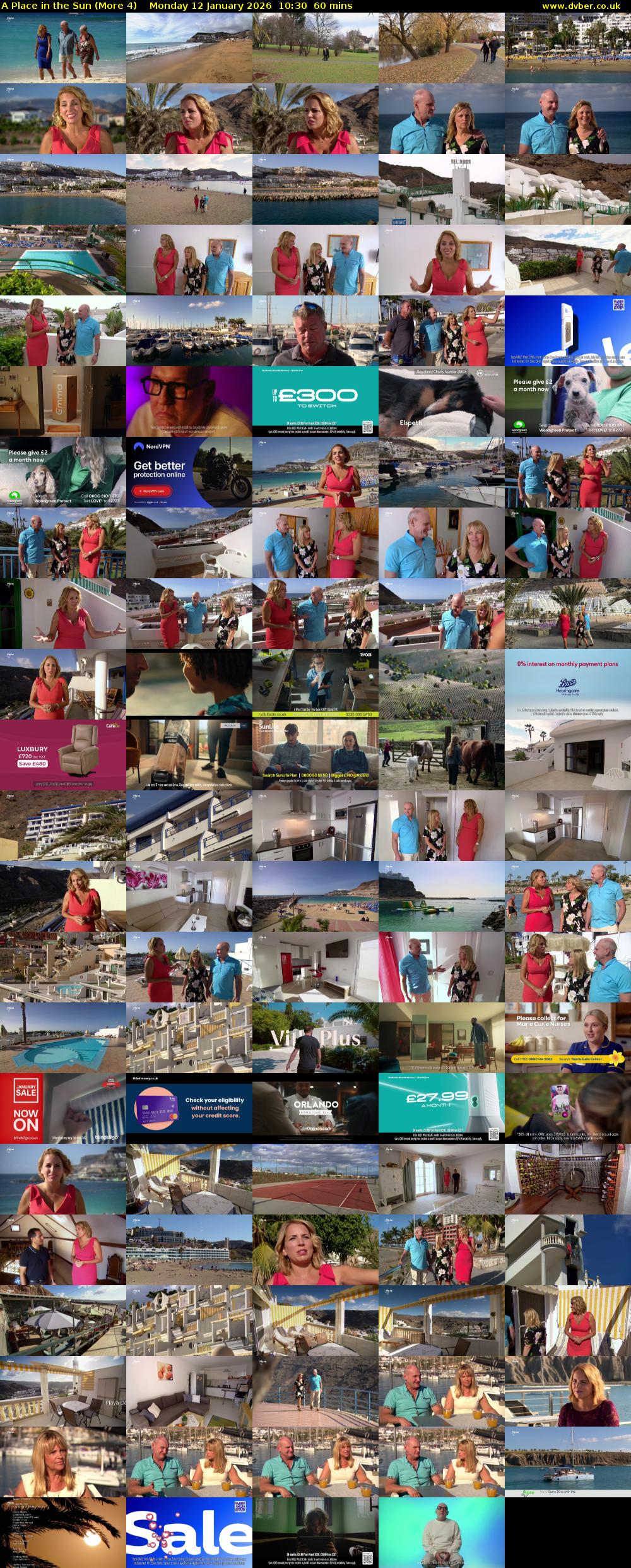 A Place in the Sun (More 4) Monday 12 January 2026 10:30 - 11:30