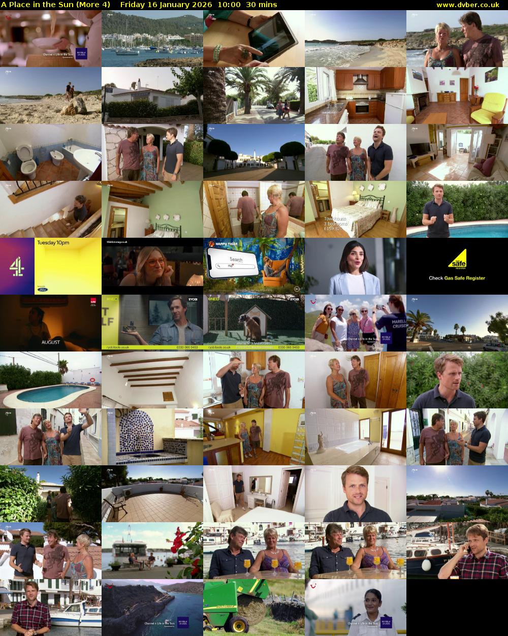 A Place in the Sun (More 4) Friday 16 January 2026 10:00 - 10:30