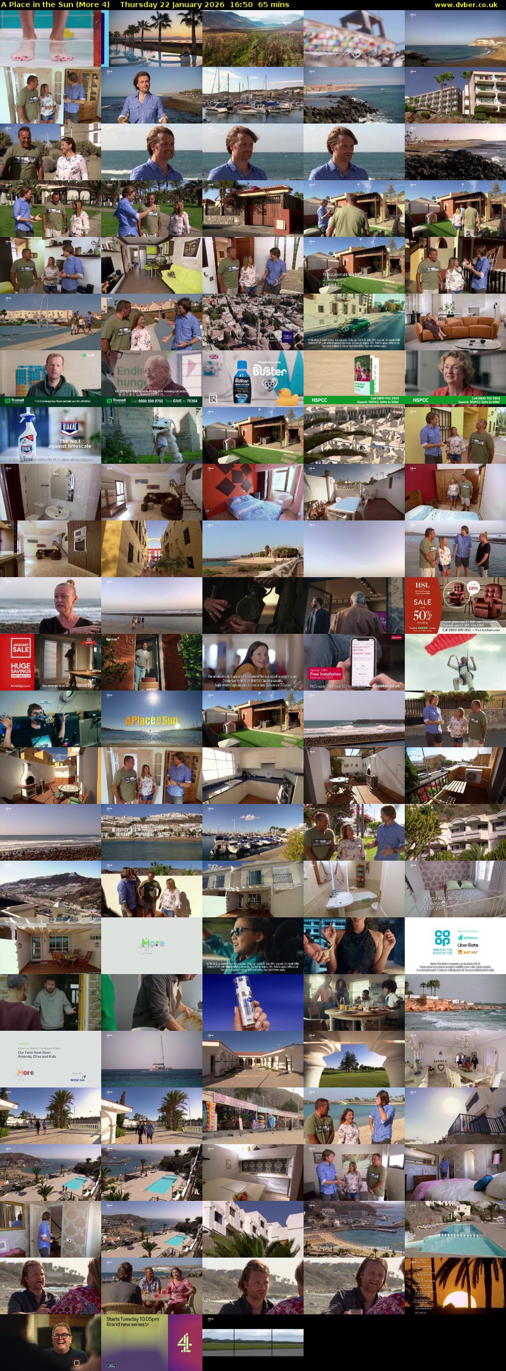 A Place in the Sun (More 4) Thursday 22 January 2026 16:50 - 17:55