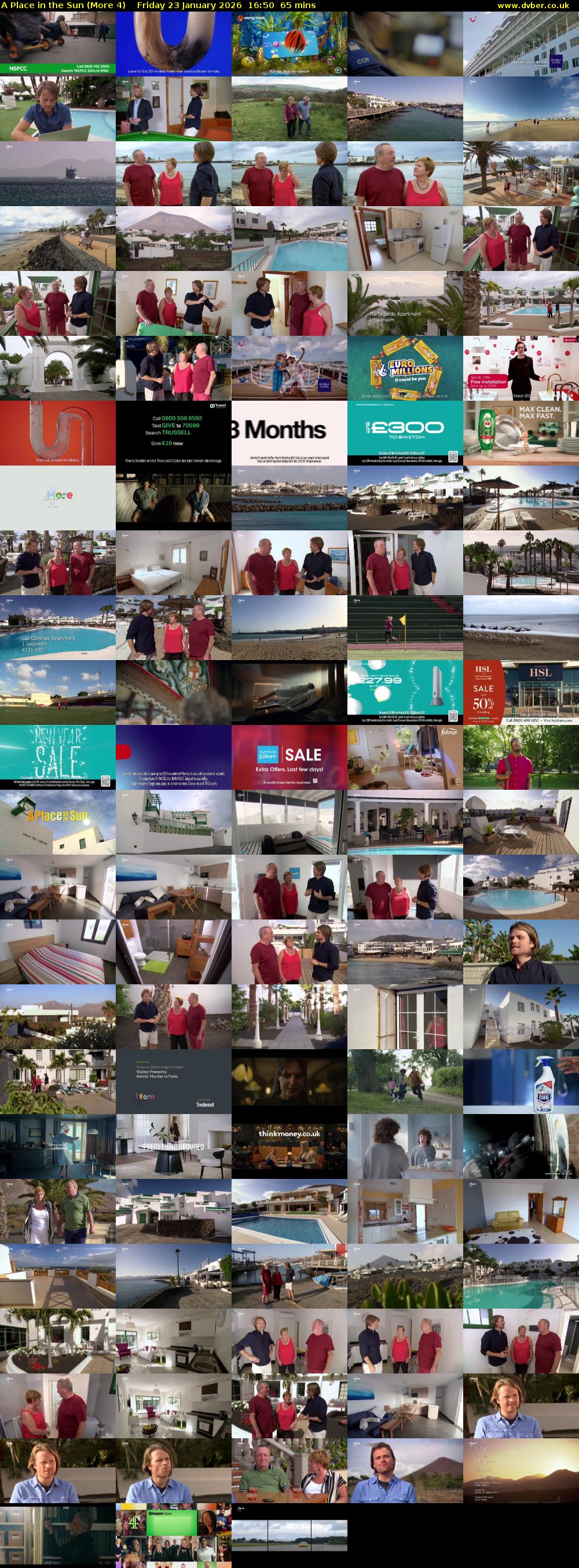 A Place in the Sun (More 4) Friday 23 January 2026 16:50 - 17:55