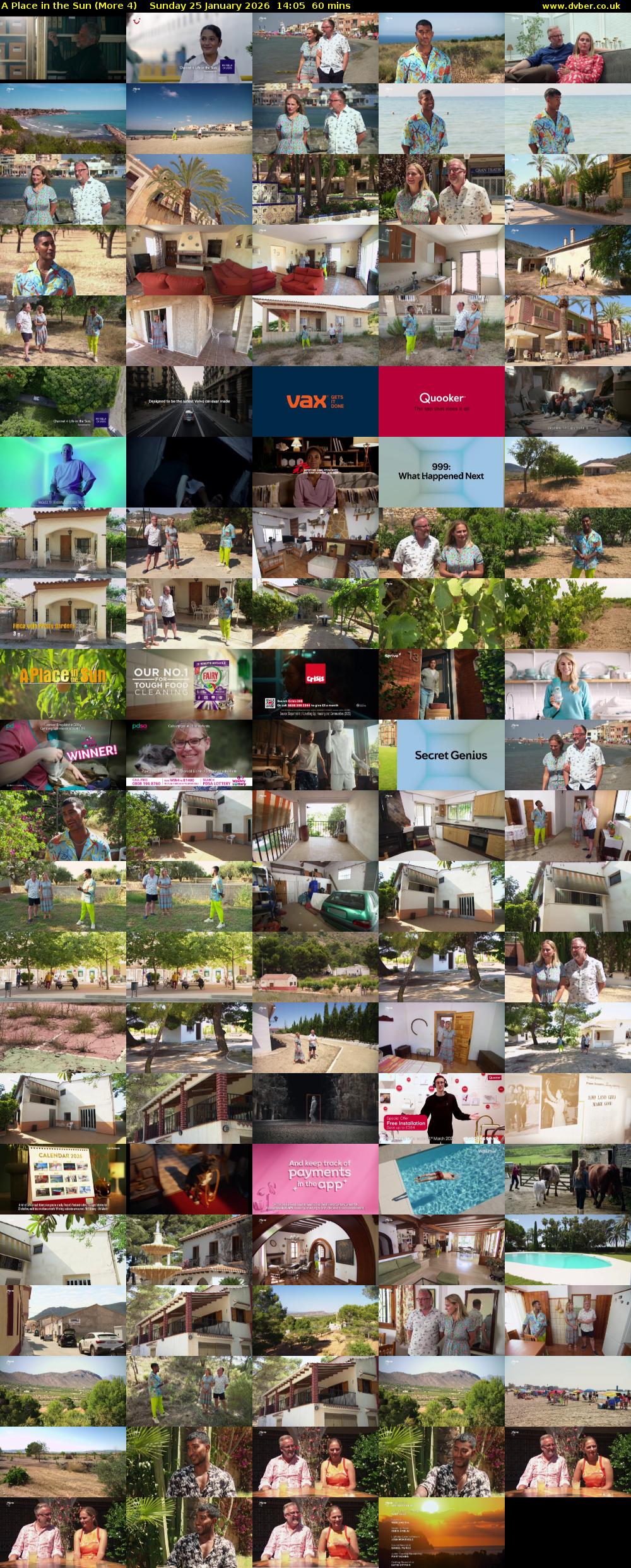 A Place in the Sun (More 4) Sunday 25 January 2026 14:05 - 15:05