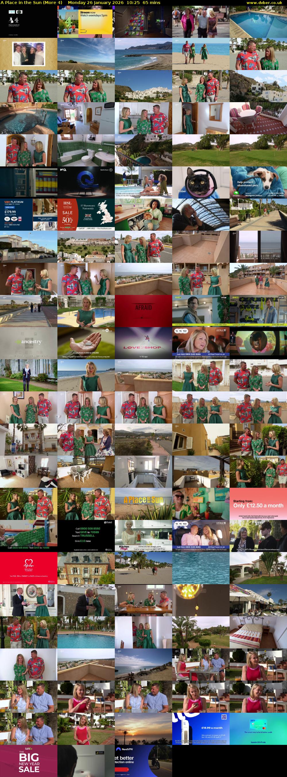 A Place in the Sun (More 4) Monday 26 January 2026 10:25 - 11:30