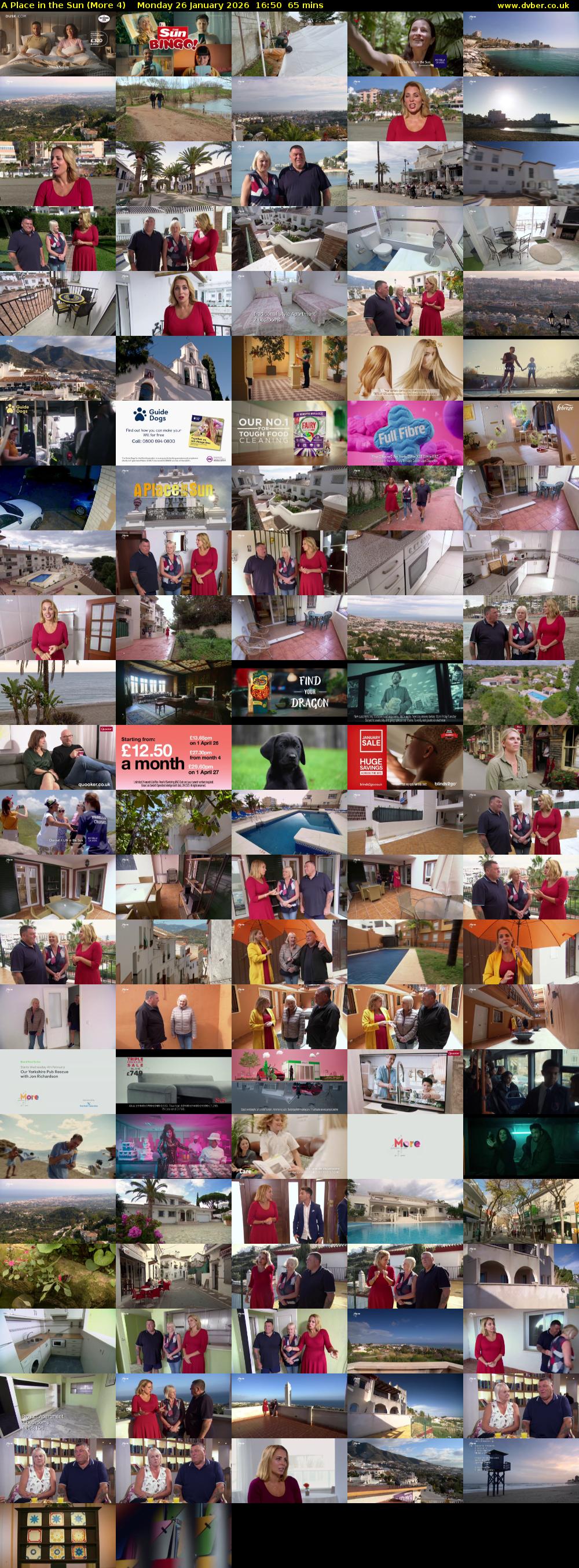 A Place in the Sun (More 4) Monday 26 January 2026 16:50 - 17:55