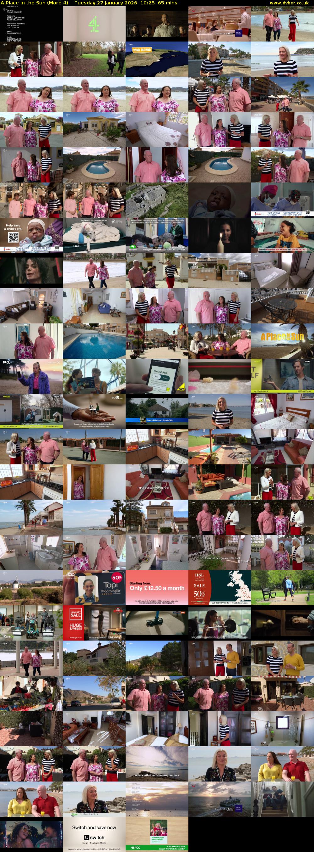 A Place in the Sun (More 4) Tuesday 27 January 2026 10:25 - 11:30