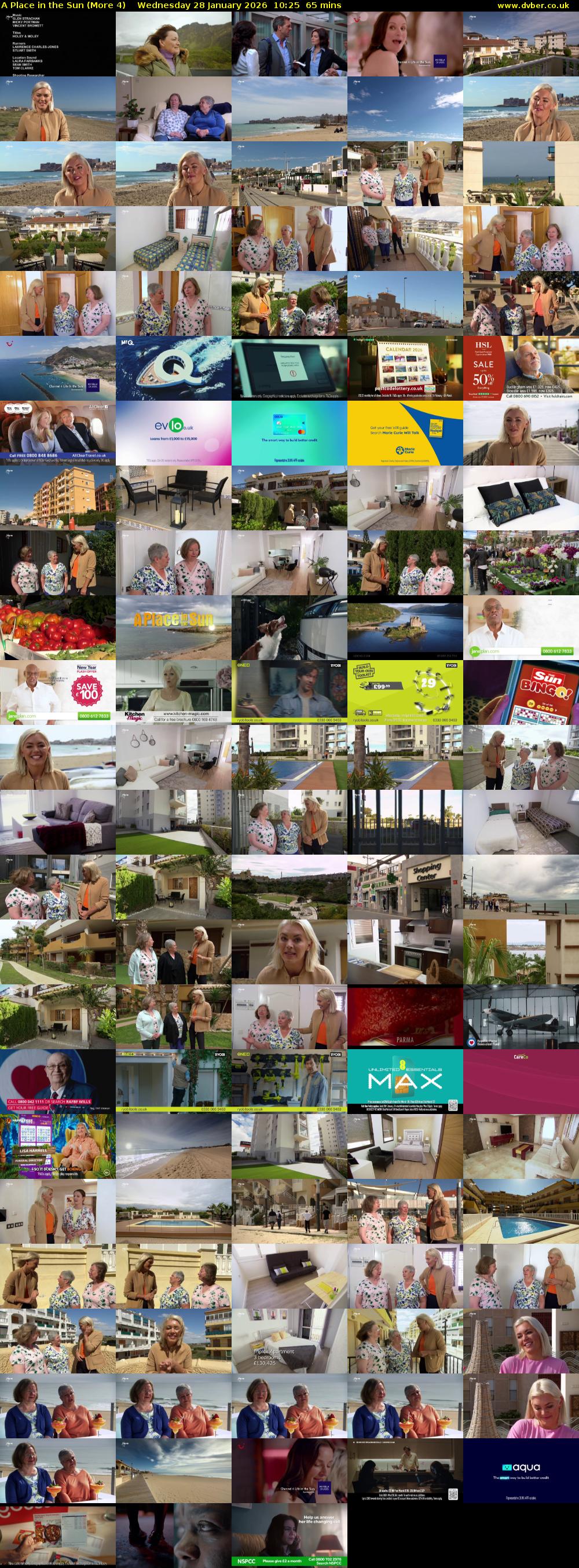 A Place in the Sun (More 4) Wednesday 28 January 2026 10:25 - 11:30