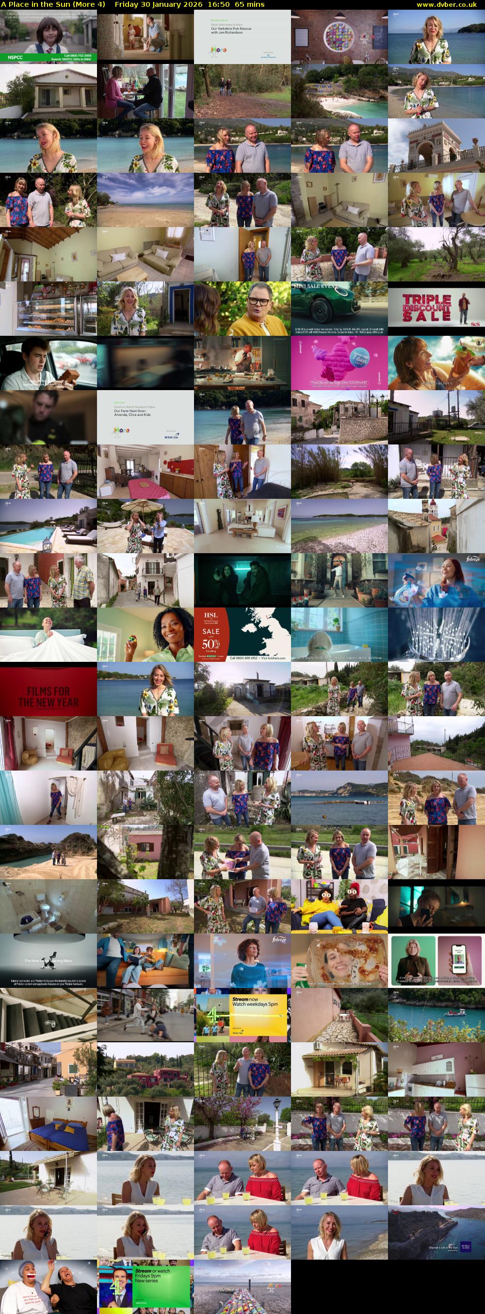 A Place in the Sun (More 4) Friday 30 January 2026 16:50 - 17:55