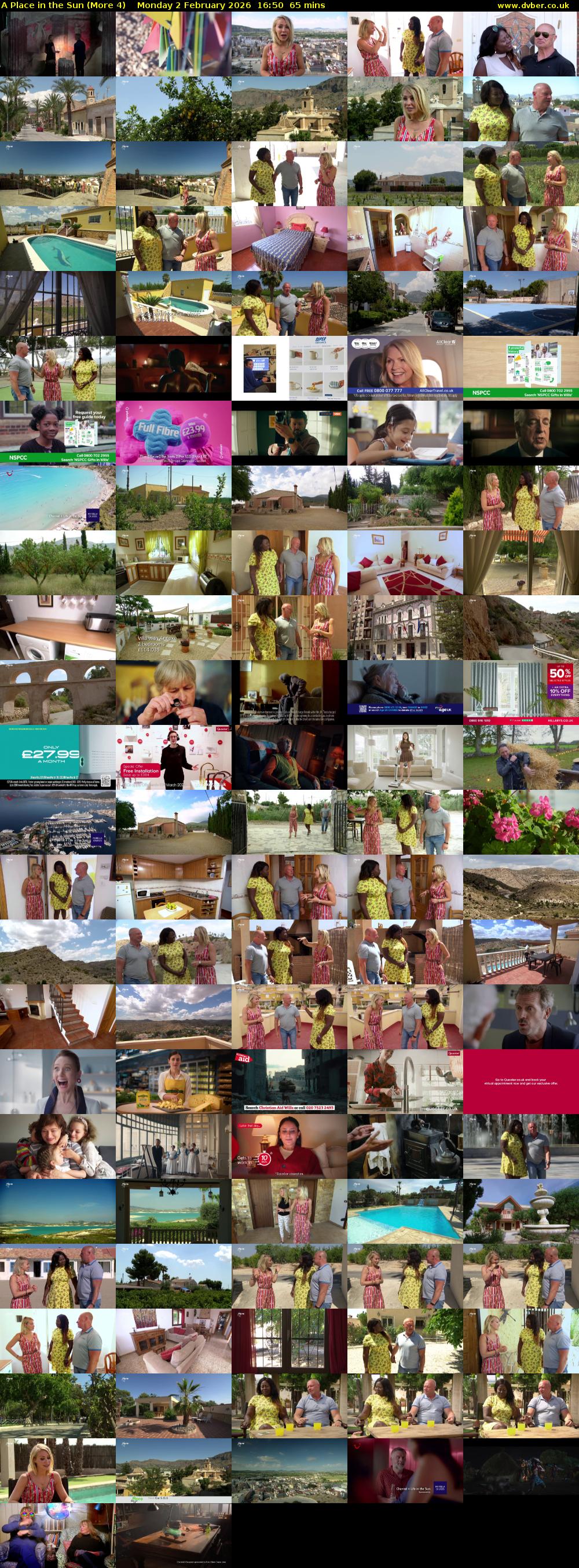 A Place in the Sun (More 4) Monday 2 February 2026 16:50 - 17:55