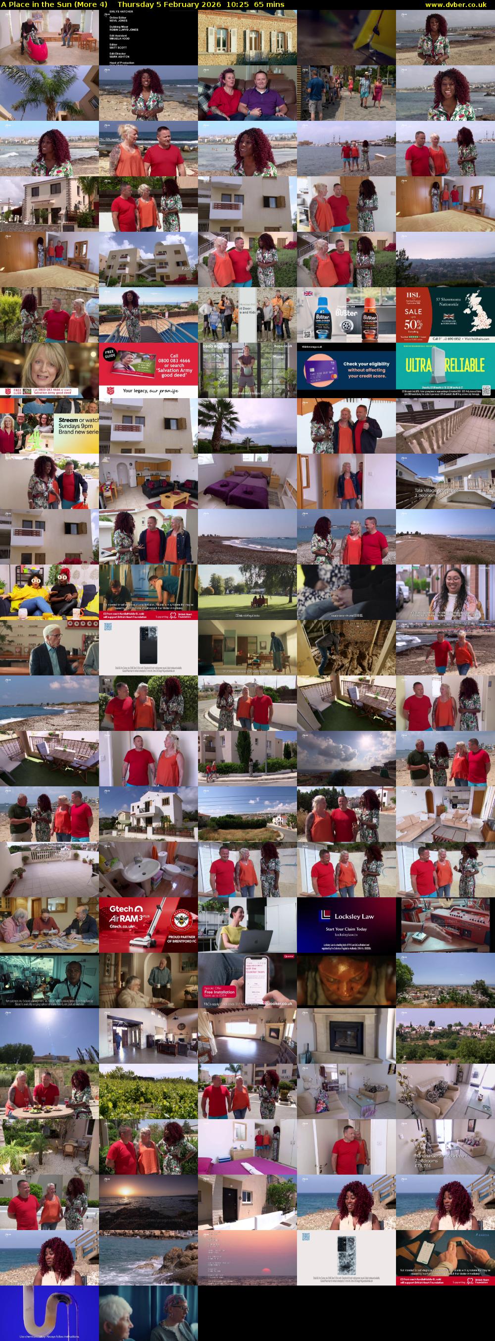 A Place in the Sun (More 4) Thursday 5 February 2026 10:25 - 11:30