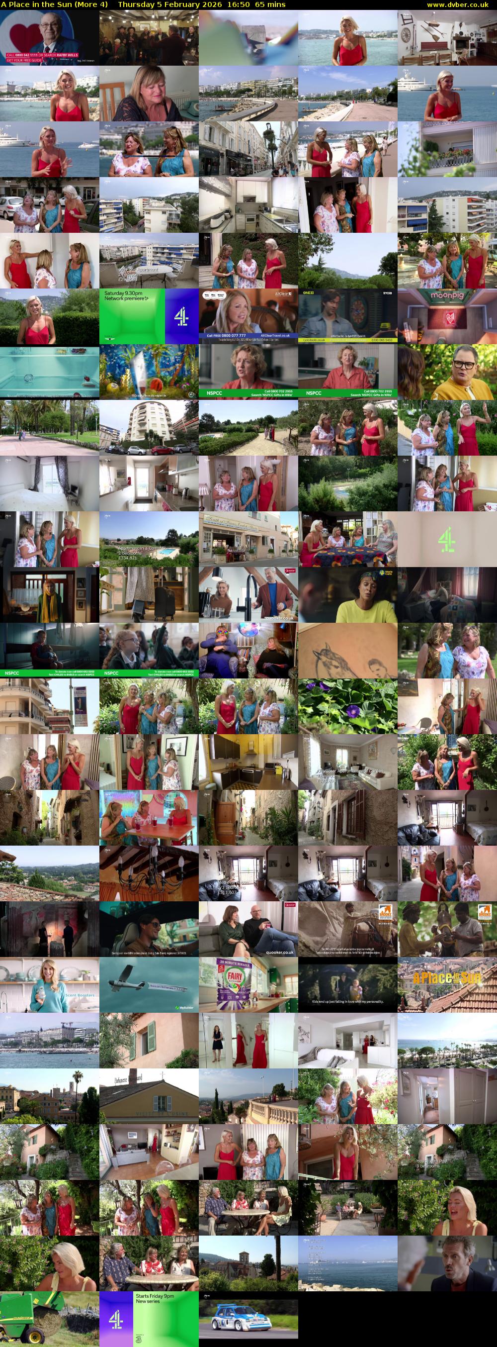 A Place in the Sun (More 4) Thursday 5 February 2026 16:50 - 17:55