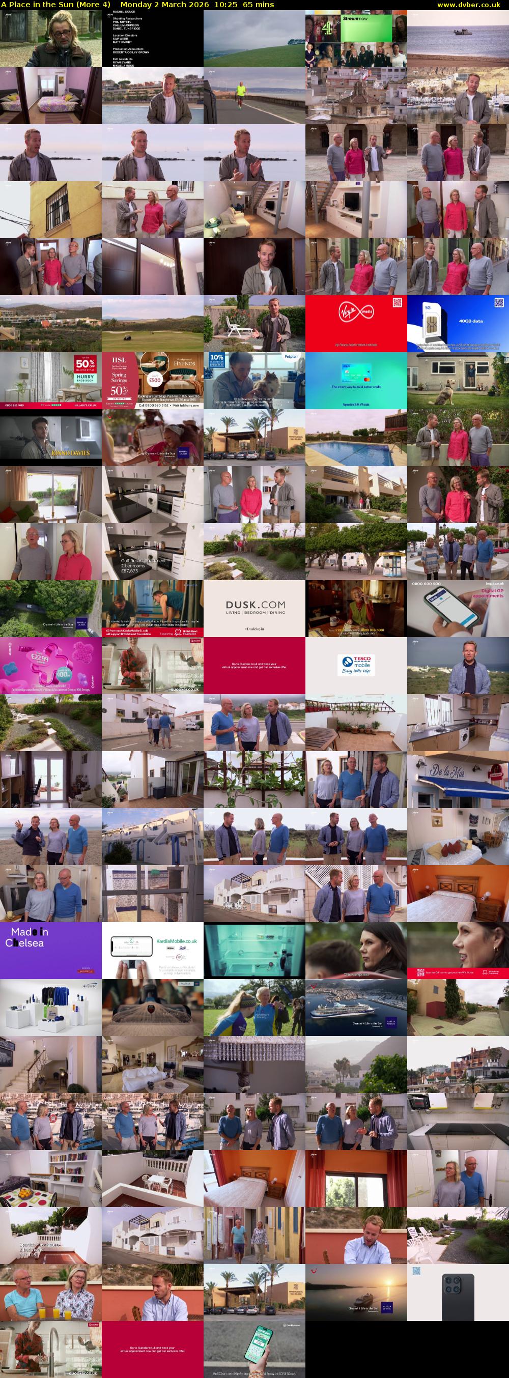 A Place in the Sun (More 4) Monday 2 March 2026 10:25 - 11:30