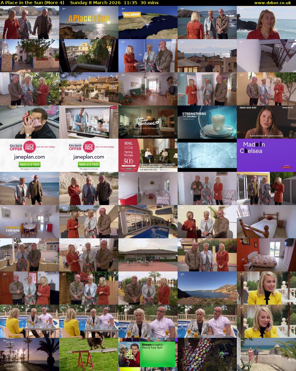 A Place in the Sun (More 4) Sunday 8 March 2026 11:35 - 12:05